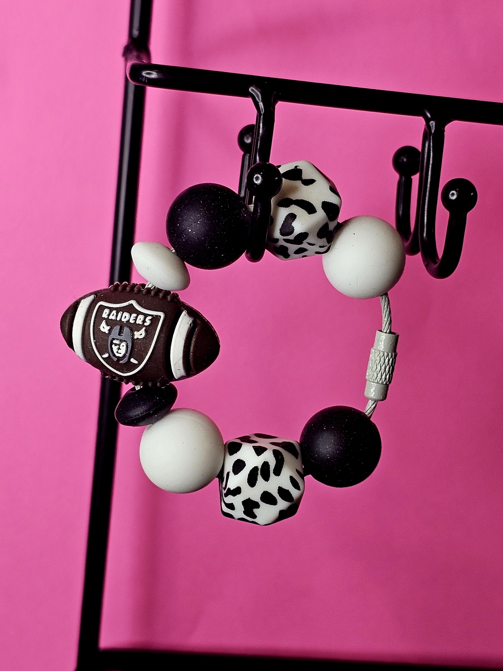 NFL Las Vegas Raiders Sparkly/Blingy Custom Created Tumbler Handle Charm